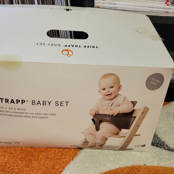 Stokke Other - Stokke TRIPP TRAPP Baby Set with Harness  and Extended Glider in Storm G…